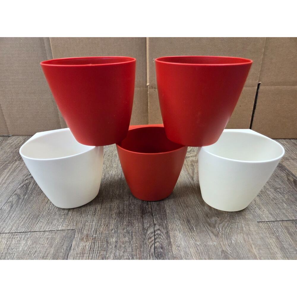IKEA Bygel Plastic Container Red White Organizer for rail systems 102.710.91 x5